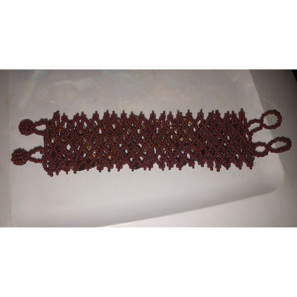 Handmade Tiger’s Eye Chips 2” Wide Bracelet 7” Long Healing Relationship - Picture 7 of 8